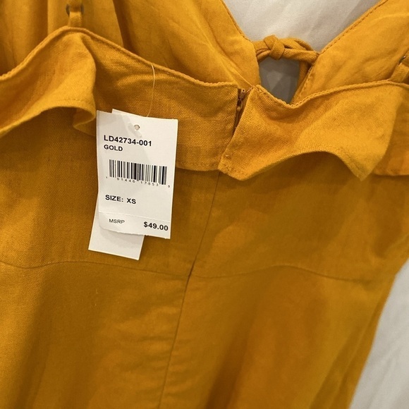 All In Favor women’s dress size xsmall NWT ruffle tie linen mini dress - Picture 5 of 5